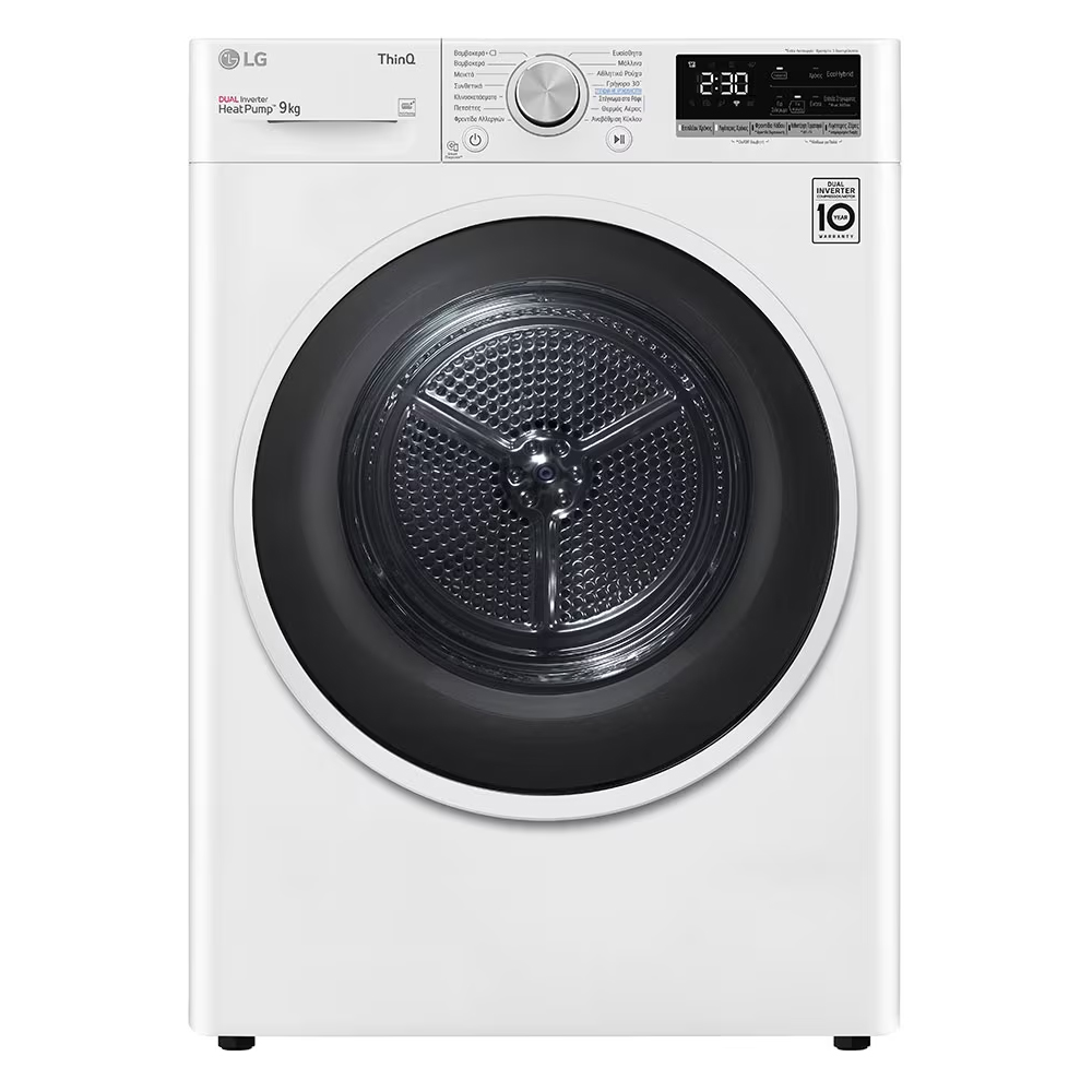 SKU1004233 LG RH90V9AVHN Freestanding Heat Pump Tumble Dryer ThinQ (Wi-Fi) 9kg C White