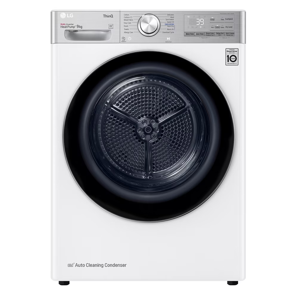 SKU1004236 LG RH90V9AV2QR Freestanding Heat Pump Tumble Dryer ThinQ (Wi-Fi) 9kg C White