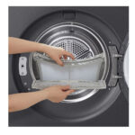 LG RHX5009NBB AI DUAL Inverter Freestanding Heat Pump Tumble Dryer with AI Dry™, ThinQ (Wi-Fi) 9kg B Dark Grey