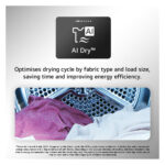 LG RHX7009TSB AI DUAL Inverter Freestanding Heat Pump Tumble Dryer with AI Dry™, ThinQ (Wi-Fi) 9kg B Silver