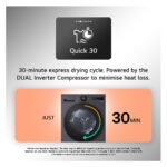 LG RHX7009TSB AI DUAL Inverter Freestanding Heat Pump Tumble Dryer with AI Dry™, ThinQ (Wi-Fi) 9kg B Silver