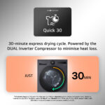 LG RHX7010TWB AI DUAL Inverter Freestanding Heat Pump Tumble Dryer with AI Dry™, ThinQ (Wi-Fi) 10kg C White