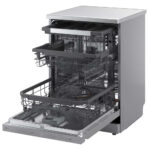 LG DF375HVS QuadWash™ Freestanding Dishwasher with TrueSteam™, ThinQ (Wi-Fi) 60cm 14 Place Settings 3 Drawers A Silver