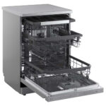 LG DF375HVS QuadWash™ Freestanding Dishwasher with TrueSteam™, ThinQ (Wi-Fi) 60cm 14 Place Settings 3 Drawers A Silver