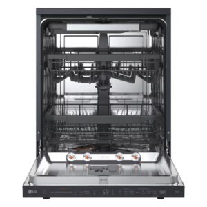LG DF375HMS QuadWash™ Freestanding Dishwasher with TrueSteam™, ThinQ (Wi-Fi) 60cm 14 Place Settings 3 Drawers A Dark Grey