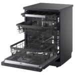 LG DF375HMS QuadWash™ Freestanding Dishwasher with TrueSteam™, ThinQ (Wi-Fi) 60cm 14 Place Settings 3 Drawers A Dark Grey