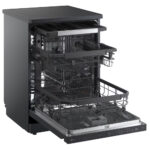 LG DF375HMS QuadWash™ Freestanding Dishwasher with TrueSteam™, ThinQ (Wi-Fi) 60cm 14 Place Settings 3 Drawers A Dark Grey