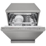 LG DF455HPS QuadWash™ Freestanding Dishwasher with TrueSteam™, ThinQ (Wi-Fi) 60cm 14 Place Settings 3 Drawers C Silver