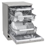 LG DF455HPS QuadWash™ Freestanding Dishwasher with TrueSteam™, ThinQ (Wi-Fi) 60cm 14 Place Settings 3 Drawers C Silver