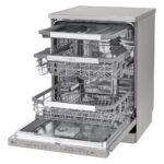 LG DF455HPS QuadWash™ Freestanding Dishwasher with TrueSteam™, ThinQ (Wi-Fi) 60cm 14 Place Settings 3 Drawers C Silver