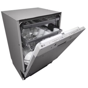 LG DB243TX QuadWash™ Fully Integrated Dishwasher with TrueSteam™, ThinQ (Wi-Fi) 60cm 14 Place Settings 3 Drawers D Silver