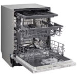 LG DB243TX QuadWash™ Fully Integrated Dishwasher with TrueSteam™, ThinQ (Wi-Fi) 60cm 14 Place Settings 3 Drawers D Silver