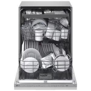 LG DB273TX QuadWash™ Fully Integrated Dishwasher with TrueSteam™, ThinQ (Wi-Fi) 60cm 14 Place Settings 3 Drawers A Silver