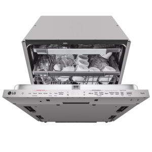 LG DB365TXS QuadWash™ Fully Integrated Dishwasher with TrueSteam™, ThinQ (Wi-Fi) 60cm 14 Place Settings 3 Drawers B Silver