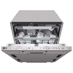 LG DB475TXS QuadWash™ Fully Integrated Dishwasher with TrueSteam™, ThinQ (Wi-Fi) 60cm 14 Place Settings 3 Drawers A Silver