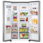LG GSLV70PZTE Side by Side Freestanding Refrigerator 635 Litres Total No Frost with Water and Ice Dispenser 179x91cm E Silver