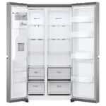 LG GSLV70PZTE Side by Side Freestanding Refrigerator 635 Litres Total No Frost with Water and Ice Dispenser 179x91cm E Silver