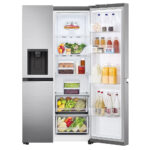 LG GSLV70PZTE Side by Side Freestanding Refrigerator 635 Litres Total No Frost with Water and Ice Dispenser 179x91cm E Silver