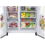 LG GSLV70PZTE Side by Side Freestanding Refrigerator 635 Litres Total No Frost with Water and Ice Dispenser 179x91cm E Silver