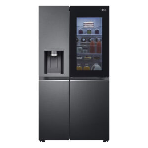 LG GSXV90MCDE Four-Door Wardrobe InstaView Door in Door Freestanding Refrigerator 635 Litres Total No Frost with Water and Ice Dispenser 179x91cm E Dark Grey