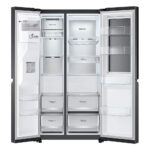LG GSXV90MCDE Four-Door Wardrobe InstaView Door in Door Freestanding Refrigerator 635 Litres Total No Frost with Water and Ice Dispenser 179x91cm E Dark Grey