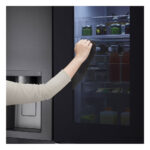 LG GSXV90MCDE Four-Door Wardrobe InstaView Door in Door Freestanding Refrigerator 635 Litres Total No Frost with Water and Ice Dispenser 179x91cm E Dark Grey