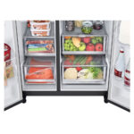 LG GSXV90MCDE Four-Door Wardrobe InstaView Door in Door Freestanding Refrigerator 635 Litres Total No Frost with Water and Ice Dispenser 179x91cm E Dark Grey