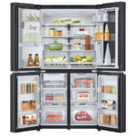 LG GMG960EVEE Four-Door Wardrobe Freestanding Refrigerator 666 Litres Total No Frost ThinQ (Wi-Fi) Instaview™ 179x91cm E Dark Grey