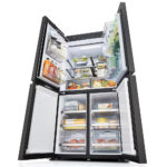 LG GMV960NNME MoodUP™ Four-Door Wardrobe Freestanding Refrigerator 617 Litres Total No Frost ThinQ (Wi-Fi) Instaview™ 186x91cm E Satin White