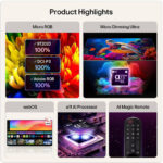 LG 86MRGB96B6B Micro RGB evo AI MRGB96 2026 86″ 4K UHD Micro RGB Smart TV D Black