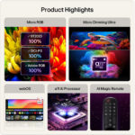 LG 75MRGB96B6B Micro RGB evo AI MRGB96 2026 75″ 4K UHD Micro RGB Smart TV E Black