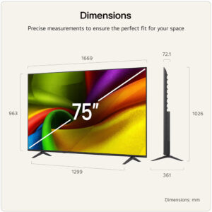 LG 75NU850B6LA NANO AI NU85 2026 75″ 4K UHD NanoCell Smart TV F Black