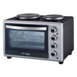 Wilson WFE306KSUK Electric Countertop Oven with 2 x Hotplates 30 Litres 1500W Black