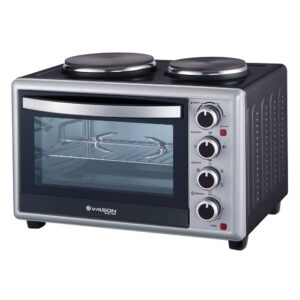Wilson WFE306KSUK Electric Countertop Oven with 2 x Hotplates 30 Litres 1500W Black