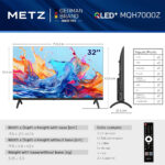 Metz 32MQH7000Z 32" HD Ready QLED Google TV E Black
