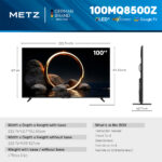 Metz 100MQH8500Z 100" 4K UHD QLED Google TV F Black